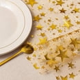 thumbnail image 3 of Hzzsbu Gold Silver Star Glitter Metallic Table Runner Bling Star Table Cloths Runner Thin Mesh Metallic Roll Table Runner Roll for Home Weddings Party Banquets, 3 of 7