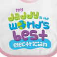 thumbnail image 4 of Inktastic Worlds Best Electrician Daddy Boys or Girls Baby Bib, 4 of 4