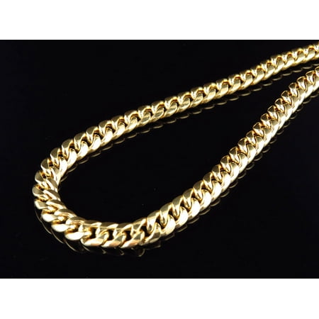 6mm cuban 10k hollow miami chain necklace inch yellow link gold