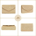 thumbnail image 5 of Straw Purse for Women, Summer Woven Beach Purse Trendy with Chain Strap, Boho Envelope Evening Clutch Handbag, Brown Crossbody Shoulder Party Bag for Wedding, Prom, Cocktail Night, Vacation, 5 of 7