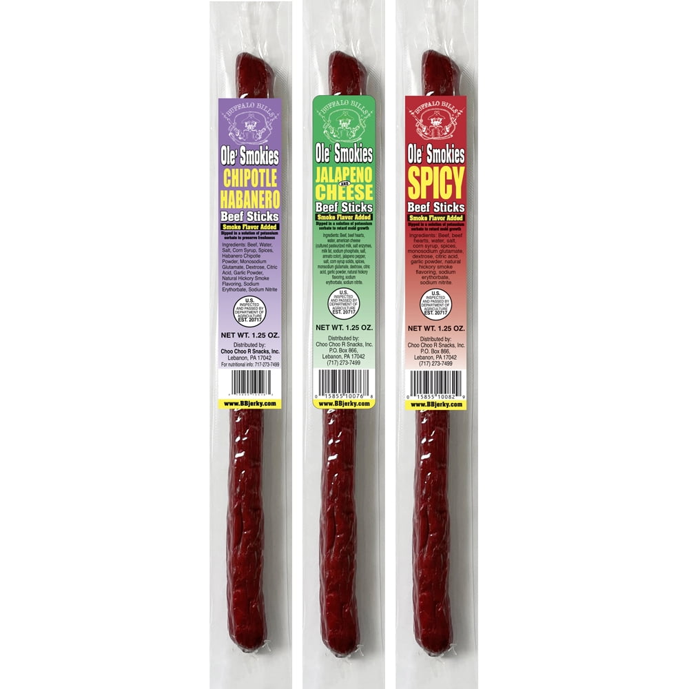 Buffalo Bills 15-ct Assorted Hot Ole Smokies (Beef Sticks) – Two 15-ct Tubs
