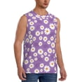 thumbnail image 2 of Bixox Men's Daisies Flowers Printed Shirt Sleeveless Fitness Tank Top-X-Large, 2 of 5