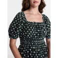 thumbnail image 4 of Time and Tru Women's Puff Sleeve Square Neck Midi Dress, Sizes XS-XXXL, 4 of 5