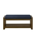 thumbnail image 4 of GZXS Compact Bedroom Bench for End of Bed, Modern Storage Bench Ottoman with Removeable Seating Cushion, 2 Tier Shoe Storage Organizer for Hallway, Living Room (Navy Blue), 4 of 7