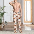 thumbnail image 5 of Uemuo Forest Squirrel Nuts Pattern Men's Wide Leg Palazzo Lounge Pants with Pockets Light Weight Loose Comfy Casual Pajama Pants-Large, 5 of 9