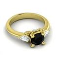 thumbnail image 3 of 2.50 Carat Round Cut Black Onyx Gemstone Natural Diamond Sparkle Engagement Ring for her Solid 18K Yellow Gold Size 11 by Diamond Capitals, 3 of 8