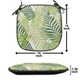 thumbnail image 5 of Leaf Chair Seating Cushion Set of 2, Tropic Exotic Palm Tree Leaves Natural Botanical Spring Summer Contemporary Graphic, Seat Pads for Office with Anti-slip Backing, 16"x16", Green Ecru, by Ambesonne, 5 of 7