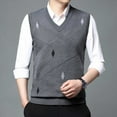 thumbnail image 5 of uikmnh Men's Sweaters Men's Knitted V-Neck Sleeveless Padded Sweater Vest for Modern Casual Style and Everyday Comfort Size:XL, 5 of 7