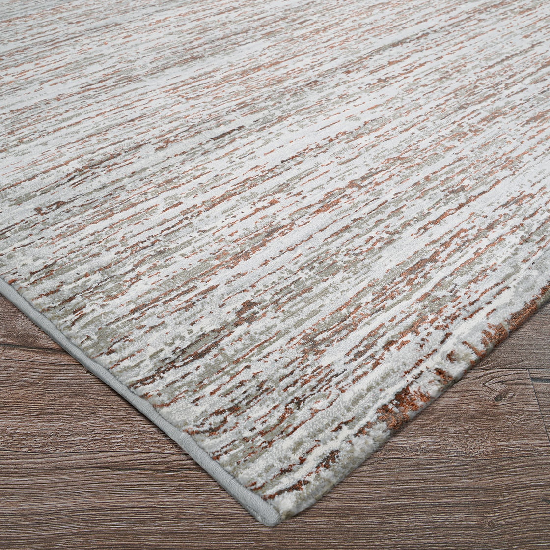 Couristan Sonnet Capillary 5'3" x 7'6" Grey and Chocolate Indoor Area Rug