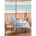 thumbnail image 2 of Outdoor Tablecloth with Umbrella Hole for Patio/Picnic/Party/Camping, Spring Blue Eucalyptus Waterproof Table Cloth Rectangle Table Cover Washable, Botanical Green Leaf Country (60"x 102"), 2 of 8