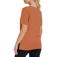 thumbnail image 2 of BTDECLAR Womens Short Sleeve Summer Tops V Neck Solid Color Basic Tshirts Slim Fitted Stretchy Casual Lightweight Athletic Workout Shirts, 2 of 5