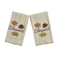 thumbnail image 5 of Serafina Home Autumn Fall Bath Fingertip Towels, Ivory Cream Off White, 100% Cotton, Embroidered Leaf Blessed Design, Stitched Border, 2 Piece Set, 5 of 6