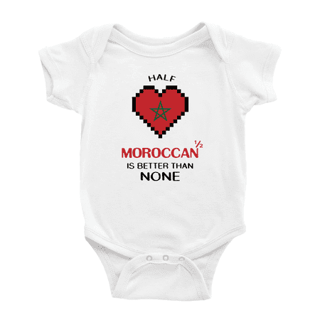 

Half Moroccan Is Better Than None Cute Baby Bodysuit Baby Clothes (White 0-3 Months)