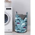 thumbnail image 3 of Nautical Laundry Bag, Cartoon Sea Life Underwater World with Whales Dolphins Bubbles and Corals, Basket with Handles Drawstring Closure for Laundromats, 13" x 19", Sea Blue Multicolor, by Ambesonne, 3 of 4