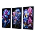 thumbnail image 3 of Designart "violet Blue Iridescent Irises" Floral Framed Wall Art Set Of 3 - Purple Irises Frame Gallery Wall Set For Home Decor, 3 of 7