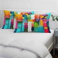 thumbnail image 4 of Colorful Geometric Queen Size Pillow Cover, Pillowcase Protectors with Zipper, Breathable Decorative Throw Pillow Case Cover, Modern Artwork Abstract Pillow Shams for Couch Sofa 20x30Inch, 4 of 8