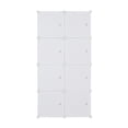 thumbnail image 5 of Tcbosik 8 Cube Storage Organizer with Hanging Rod, Stackable Closet with Doors and Metal Frame for Bedroom, White, 5 of 8
