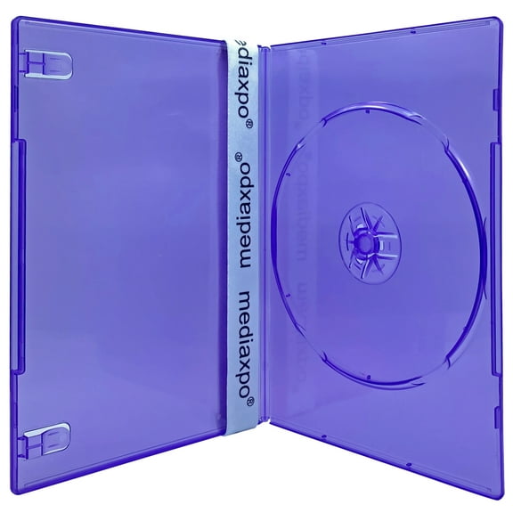 CheckOutStore 25 Slim Clear Purple Color Single DVD Cases 7MM