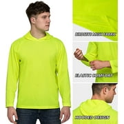 ProtectX 2 Pack High Visibility Sun Protection Lightweight Long Sleeve Hoodie, UPF 50+ Quick-Dry, SPF UV Shirt, Active Wear - Neon Green