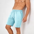 thumbnail image 5 of TEAJOPSUU Men's Casual Shorts Elastic Waist Drawstring Lightweight Breathable Beach Shorts with Pocket Light Blue, 5 of 7