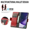 thumbnail image 6 of For Samsung Galaxy S22 Ultra 5G Leather Phone Case Wallet Folio Flip Cover Casual Business, [RFID Blocking] Multi Hidden Anti-theft Card Holder Cash Slot, Side Magnetic Buckle, Stand Support,Red, 6 of 11
