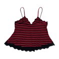 thumbnail image 6 of Lixiuxyad Womens Basic Cami Tops Summer Punk Striped Contrast Trim Spaghetti Strap Tank Top For,Red S, 6 of 6