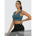 thumbnail image 2 of MINTREUS Women's Sports Bra Moderate Support Wide Strap Mesh Breathable Fitness Workout Yoga Bra, 2 of 7