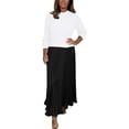thumbnail image 2 of Fall Saving! HVOBTTY Women's Elegant Shift Dress, Fall Casual Dresses for Women, Women's Casual Elegant Crew Neck Solid Color Long Sleeve Maxi Pleated Dress White, S, 2 of 4
