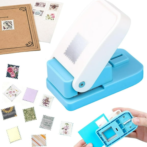 Stamp Puncher, Stamp Punch, Postage Stamps Punch, 1X0.8inch Rectangular Stamps Cutout Punches, Lever Paper Punches for Crafting, Square Craft Hole Puncher for Paper Crafts DIY Scrapbooking Journaling