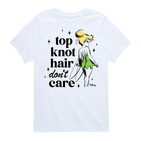 Tinker Bell - Top Knot Hair Don't Care - Toddler And Youth Short Sleeve Graphic T-Shirt