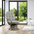 thumbnail image 2 of OSP Home Furnishings Tahiti Rattan Swivel Rocker Chair in Grey Fabric with Grey Frame, 2 of 10