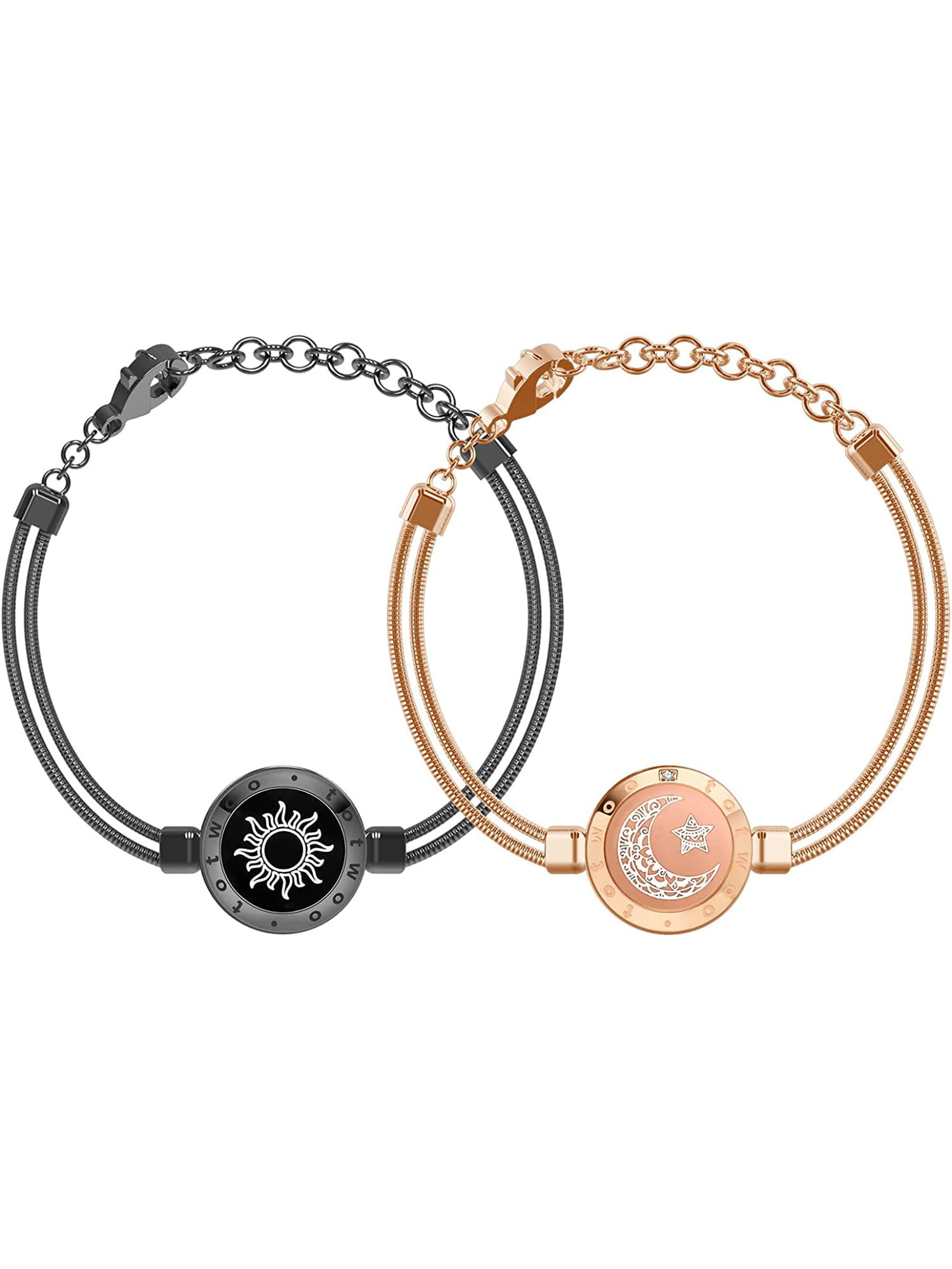 Totwoo Sun and Moon Long Distance Touch Bracelets for Couples - Snake ...