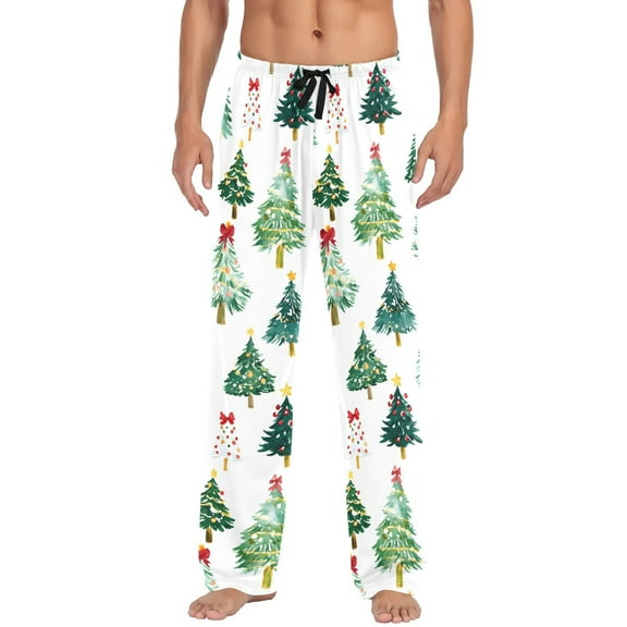 Christmas Trees Men's Pajama Pants Cotton Long Sleepwear Lounge Pants S