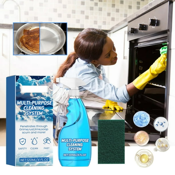 Clean 120mlEspuma en aerosol Tabletas y botella en aerosol Espuma en aerosol Limpiador multiuso, Limpiador en aerosol multiusos para cocinas, encimeras, hornos