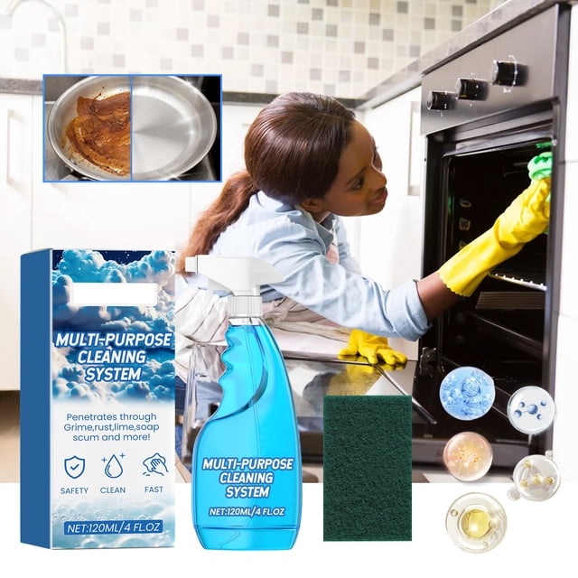 Tabletas en aerosol de espuma de 120 ml y botella en aerosol, limpiador multiusos en aerosol, limpiador multiusos en aerosol para cocinas, encimeras y hornos