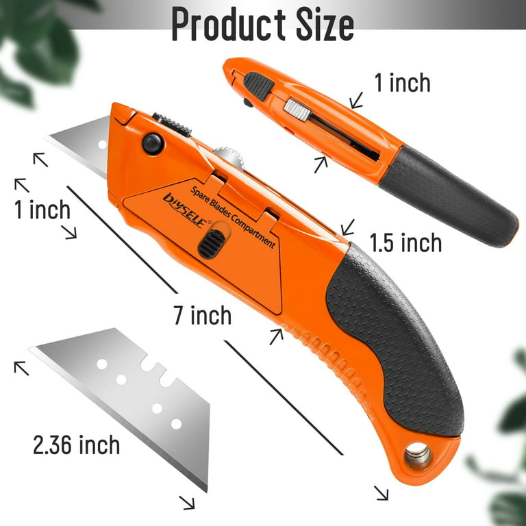 Wideskall Heavy Duty Box Cutter Retractable Blade Metal Utility Knife (Pack  of 5), 5 - Ralphs
