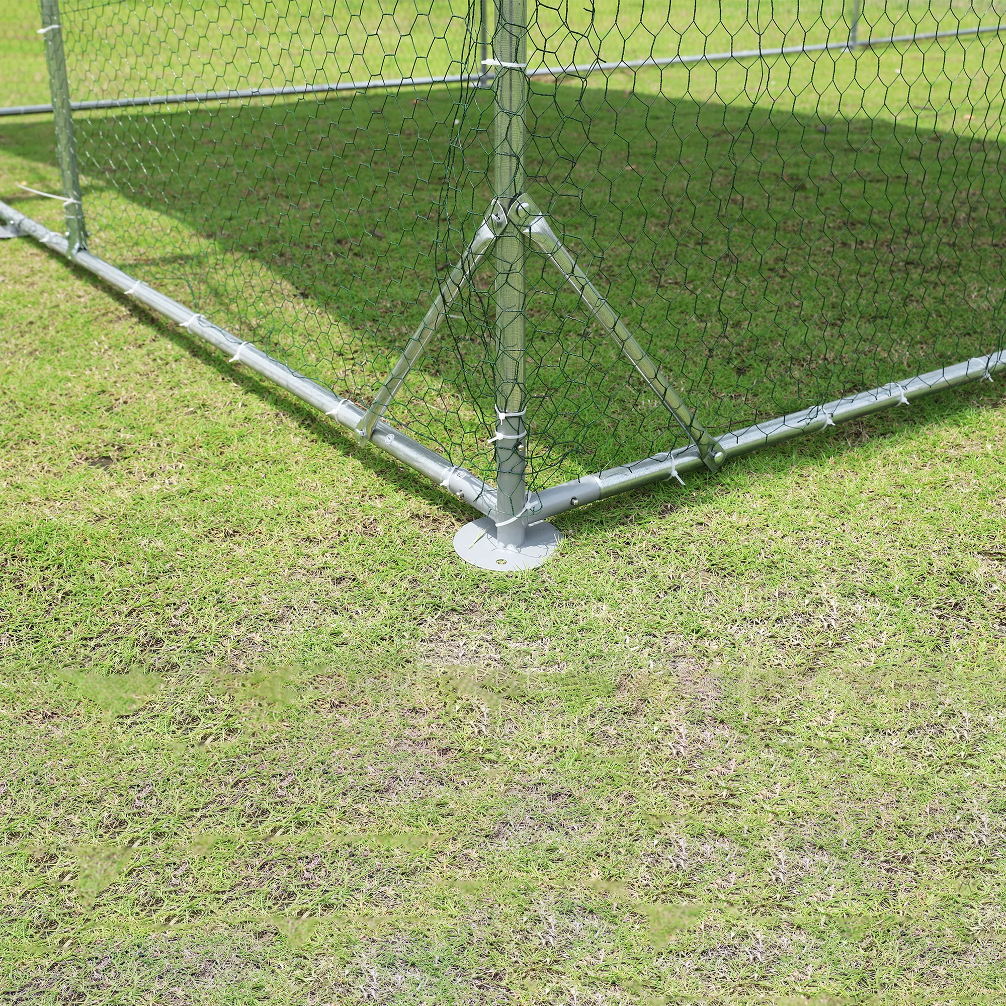 Pefilos 18.7'L Outdoor Metal Large Chicken Coop, 3 Support Steel Wire Impregnated Plastic Net Cage, Hen Run House Rabbits Habitat Pen with Waterproof and Anti-Ultraviolet Cover, Silver Pefilos 18.7'L Outdoor Metal Large Chicken Coop, 3 Support Steel Wire Impregnated Plastic Net Cage, Hen Run House Rabbits Habitat Pen with Waterproof and Anti-Ultraviolet Cover, Silver