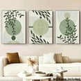 thumbnail image 3 of 2D for FIAT, 3pcs Frameless Canvas Art Set, Green Light Gray Abstract Bohemian Style Oil Painting Wall Decor, Thickened Living Room Bedroom Home Decoration Combo, Unframed Wall Art, 2D Flat, Perfect, 3 of 4