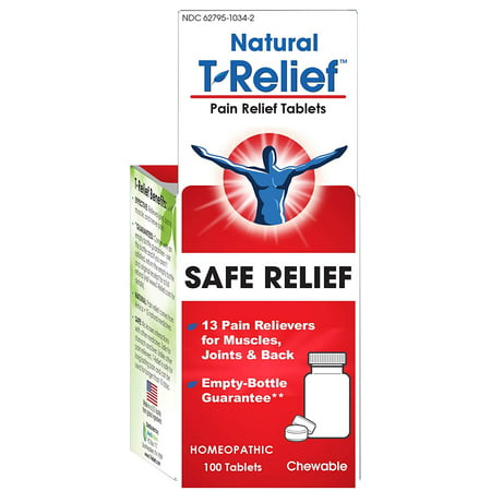 T-Relief Pain Relief Tablets with Arnica | Homeopathic Formula for Minor Joint Pain, Back Pain, Muscle Pain, Nerve Pain and Arthritis Pain - 100