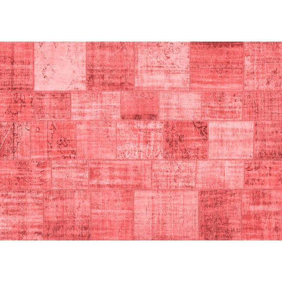 Ahgly Company Indoor Rectangle Patchwork Red Transitional Area Rugs, 2' x 5'