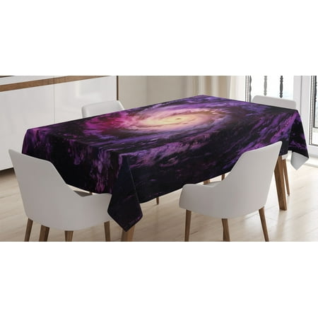 

Galaxy Tablecloth Purple Nebula Cloudy Stardust Cluster Digital Print of a Galaxy in Space Image Rectangular Table Cover for Dining Room Kitchen 52 X 70 Inches Black Purple by Ambesonne