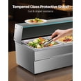 thumbnail image 2 of VEVOR 60QT Commercial Food Warmer, 5-Pan Electric Steam Table with Glass Cover, 1500W Countertop Stainless Steel Buffet Bain Marie with 86-185°F Temp Control for Catering,Buffet, Parties,Restaurants, 2 of 9
