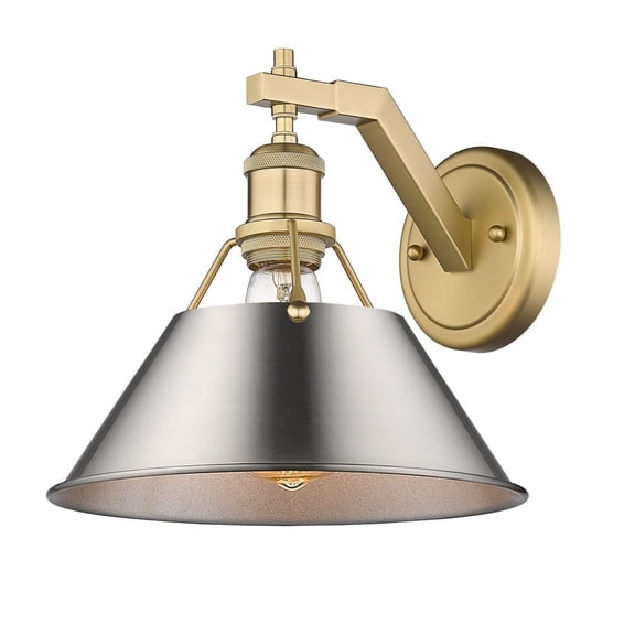 3306-1W BCB-PW Golden Lighting Orwell - 1 Light Wall Sconce-9.63 Inches Tall and 10 Inches Wide-Brushed Champagne Bronze Finish-Pewter Shade Color