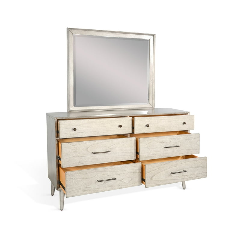 american modern dresser Sunny Designs American Modern Solid Wood 6-Drawers Bedroom Dresser in Gray