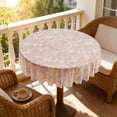 thumbnail image 4 of White Round Lace Tablecloth 72.83 Inch Diameter, Embroidered Sheer Polyester Table Cover with Non-Slip Trim for Home Restaurant Cafe Dining Wedding Party Decor, 4 of 6
