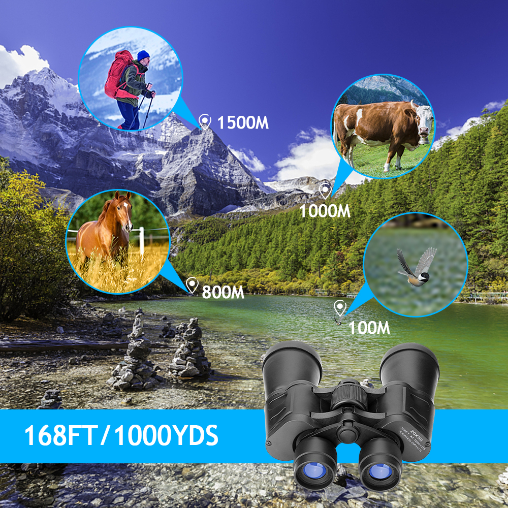 Zoom 180x100 Binoculars with Day Night Vision BAK4 Prism High Power Waterproof