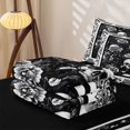 thumbnail image 6 of Homewish Spooky Skull Skeleton Zipper Twin Comforter Sets with Fitted Sheet and 2 Pillowcases,Hipple Damask Floral Zipper Bedding Set,Halloween Bed Set,Black Reversible,4pcs, 6 of 8