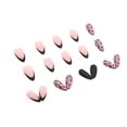 thumbnail image 4 of ZHAOCHENG 24 uñas postizas con patrón de leopardo esmerilado, diseños franceses en negro y dorado, hermosas uñas postizas de leopardo con mini pegamento para uñas, uñas con pegamento de almendras para, 4 of 5