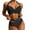 Black, variant on Aloohaidyvio Bikini Top,Swimsuits for Women 2 Piece Hawaiian Tropical Print Swim Cami Bra and Ruffles Bathing Sets Beachwear, Womens Swimwear