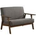thumbnail image 5 of Castle Place Mid-Century Upholstered Linen Loveseat, Dark Grey, 5 of 7